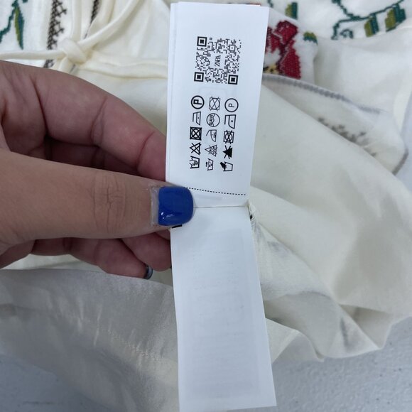 Zara Womens Top Vest M Medium Off White Embroidered Floral boho 4786/003 NWT - Picture 12 of 16